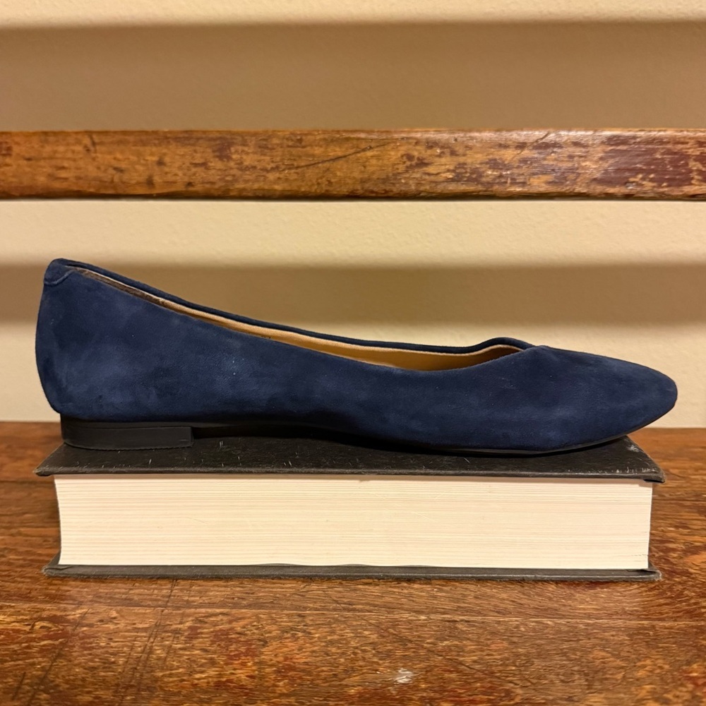 Vionic Navy Blue Suede Pointed Toe Flats - Picture 5 of 12